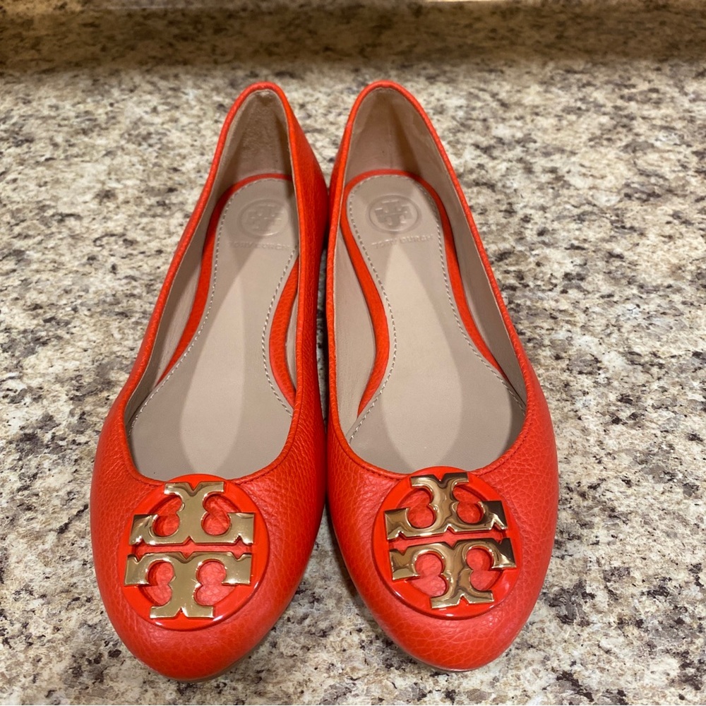Tory Burch Claire Ballet Flats in Poppy - Picture 1 of 11